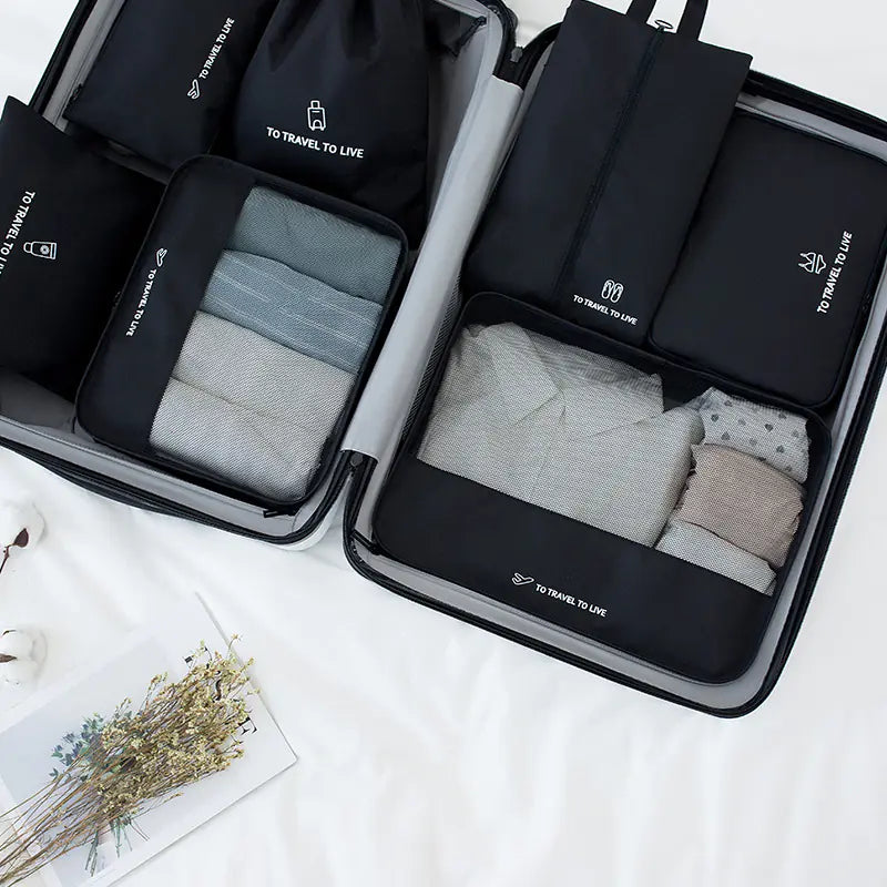 Travel 7-Piece Packing Organizer Set for Luggage