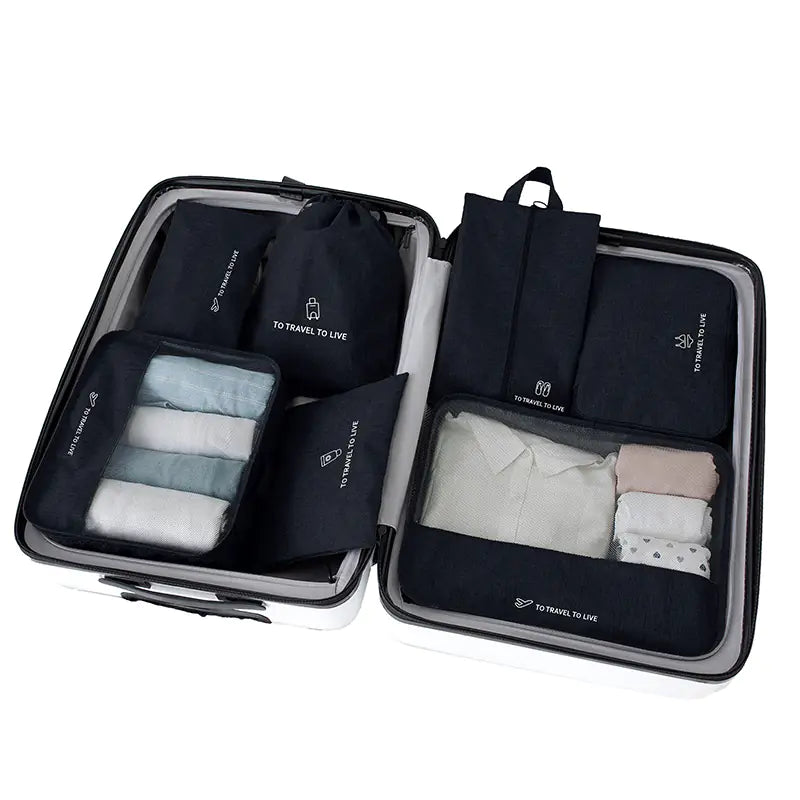 Travel 7-Piece Packing Organizer Set for Luggage