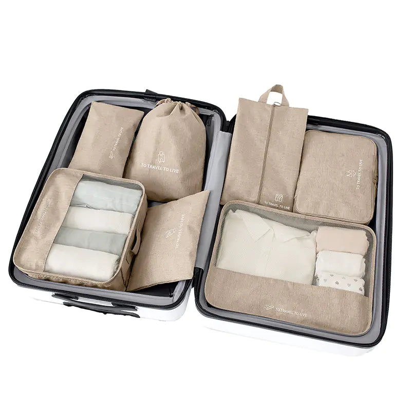 Travel 7-Piece Packing Organizer Set for Luggage